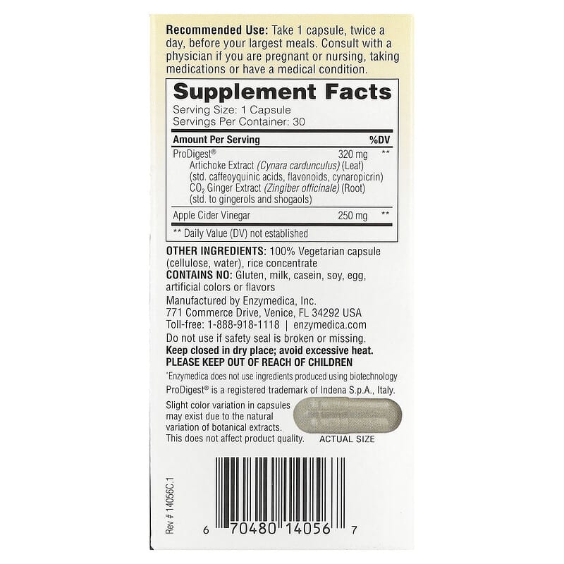 Enzymedica, Gut Motility, Digestive Transport Support, 30 Capsules