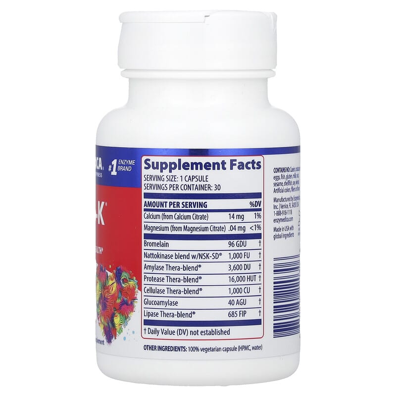 Đánh giá chi tiết Enzymedica Natto-K 30 Capsules: Lựa chọn cho sức khỏe tim mạch 2 Enzymedica, Natto-K, 30 Capsules