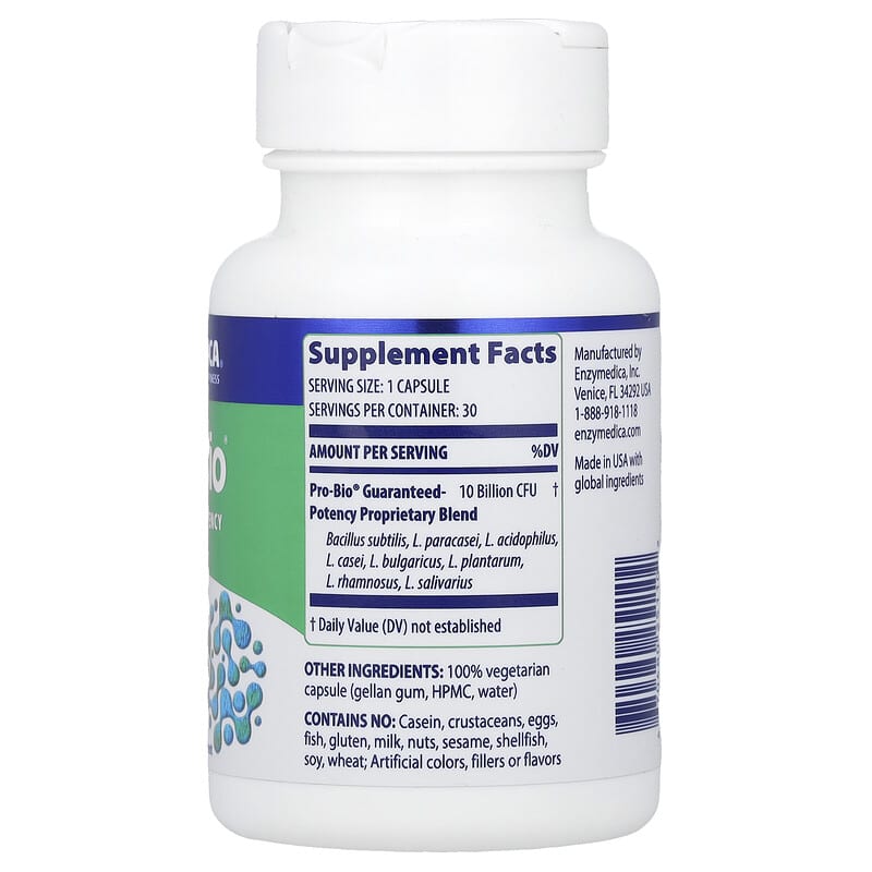 Đánh giá chi tiết Pro-Bio của Enzymedica: Probiotic hiệu quả cho hệ tiêu hóa 2 Enzymedica, Pro-Bio, 30 Capsules