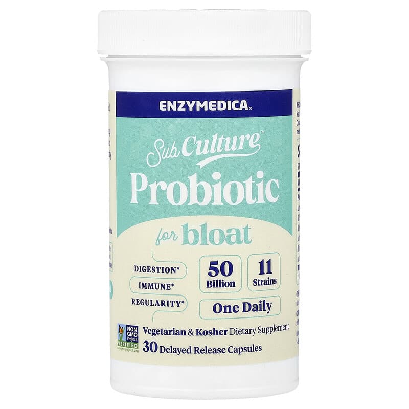 enzymedica subculture probiotic for bloat 50 billion 30 delayed release capsules 2
