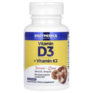 Vitamin D3 + Vitamin K2, 60 Capsules của Enzymedica