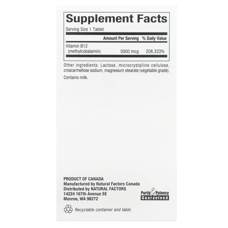 Đánh giá chi tiết B12 Methylcobalamin của Natural Factors: 5,000 mcg viên nhai 2 Natural Factors, B12 Methylcobalamin, 5,000 mcg, 60 Chewable Tablets
