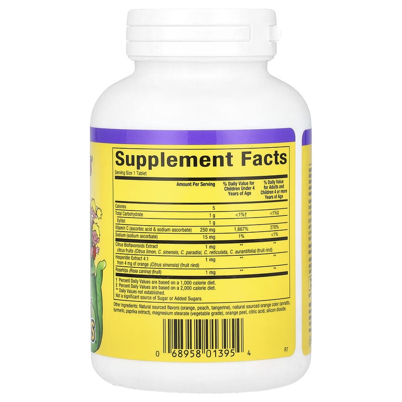 Natural Factors, Big Friends Chewable Vitamin C, Tangy Orange, 250 mg, 90 Chewable Tablets