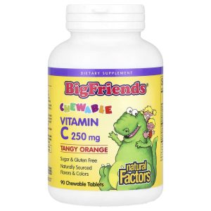 Big Friends Chewable Vitamin C, Tangy Orange, 250 mg, 90 Chewable Tablets của Natural Factors
