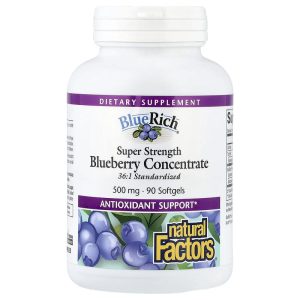 BlueRich Super Strength Blueberry Concentrate 500 mg, 90 Softgels của Natural Factors