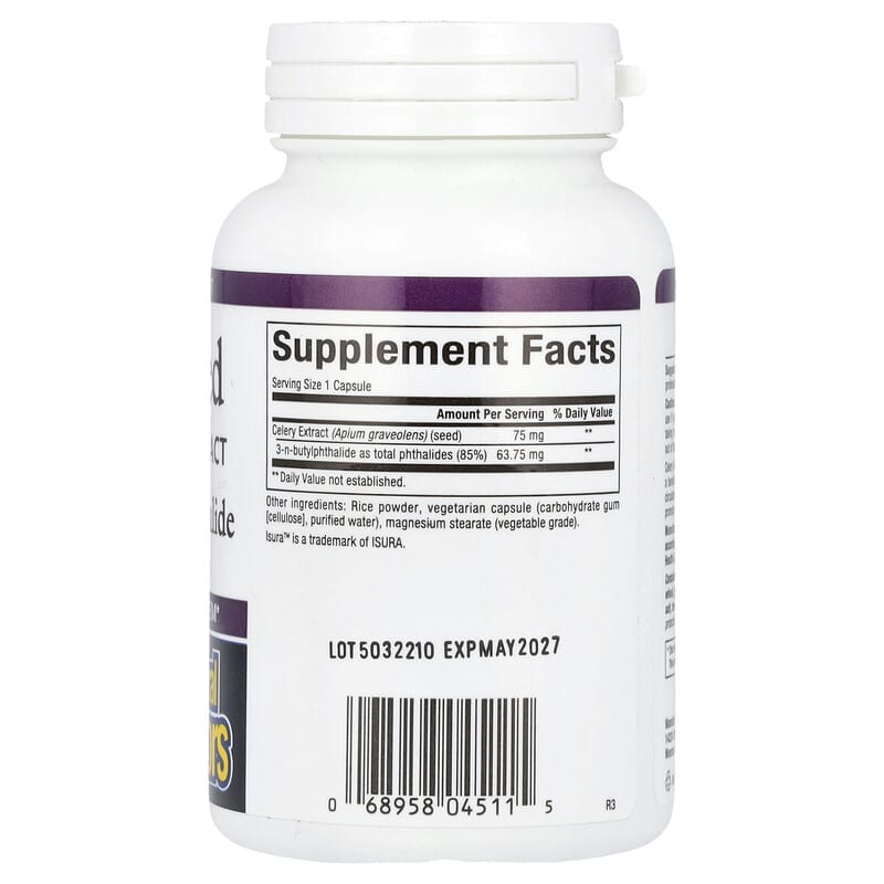 Natural Factors Celery Seed Standardized Extract, 120 Vegetarian Capsules