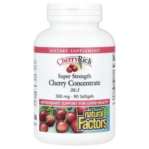 Cherry Rich, Super Strength Cherry Concentrate, 500 mg, 90 Softgels của Natural Factors