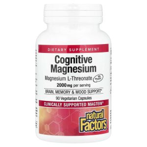 Cognitive Magnesium, 90 Vegetarian Capsules, 48 mg per Capsule của Natural Factors