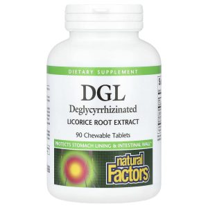 DGL Deglycyrrhizinated Licorice Root Extract, 90 Chewable Tablets của Natural Factors