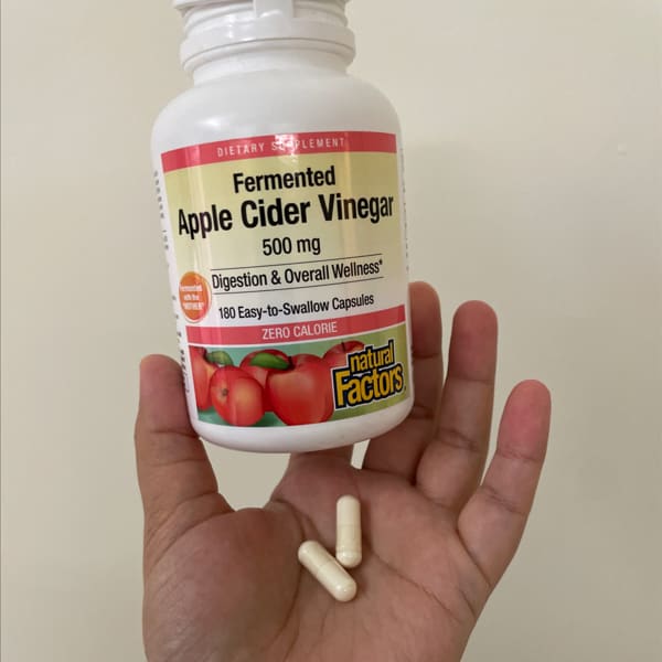 natural factors fermented apple cider vinegar 500 mg 180 easy to swallow capsules 2