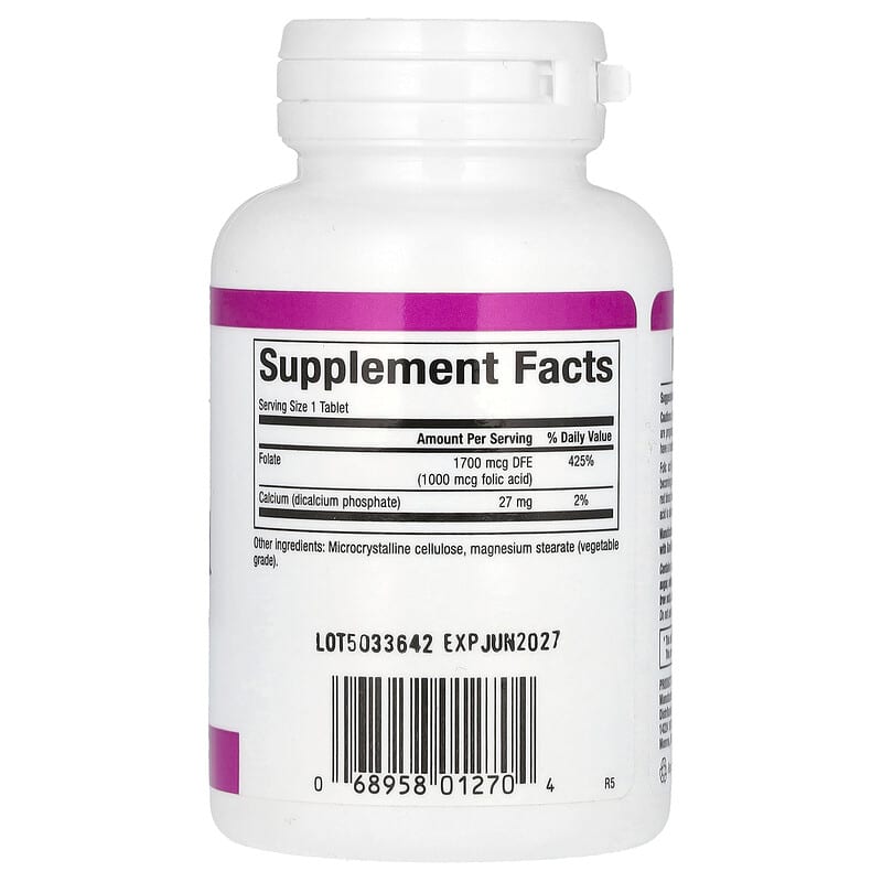 Natural Factors Folic Acid 1,000 mcg 90 Tablets
