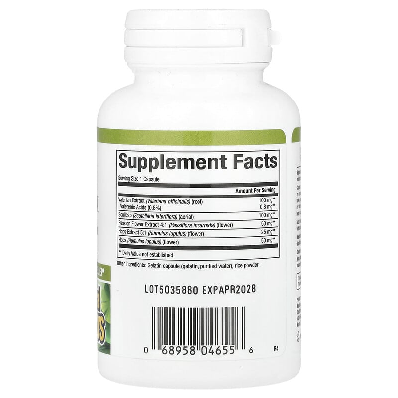 Natural Factors, Herbal Factors, Sleep Relax with Valerian & Hops, 90 Capsules