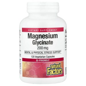 Magnesium Glycinate 200 mg, 120 Vegetarian Capsules của Natural Factors