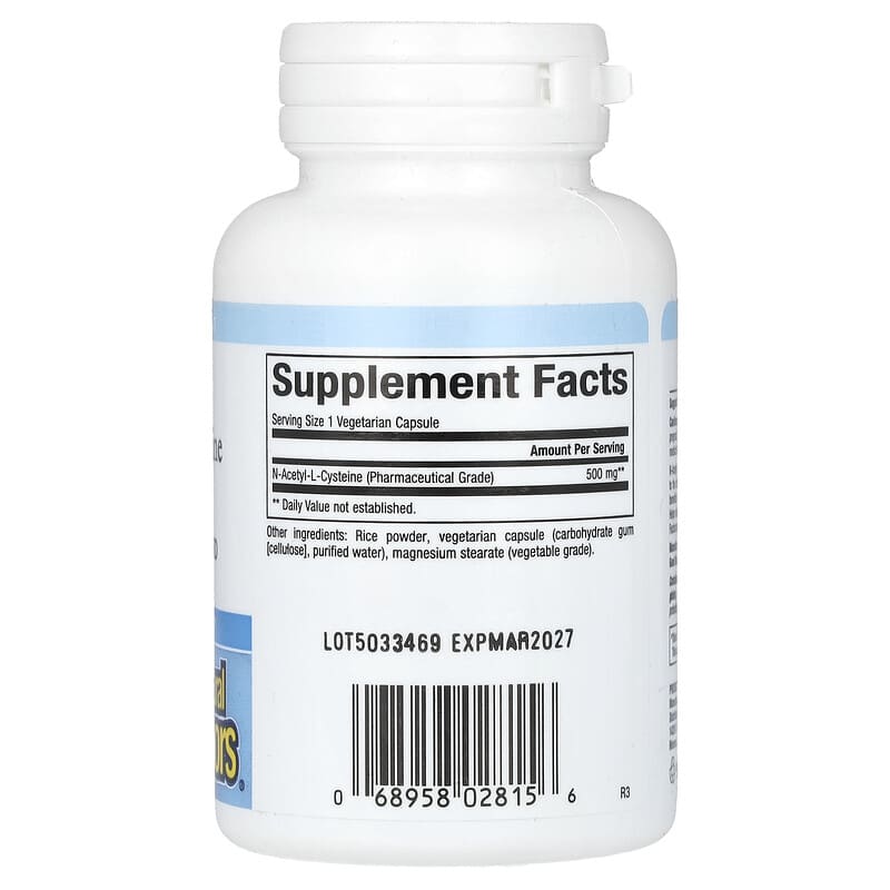 Natural Factors, NAC, N-Acetyl-L-Cysteine, 500 mg, 90 Vegetarian Capsules