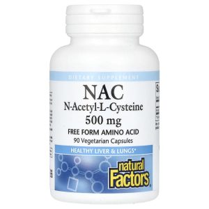N-Acetyl-L-Cysteine, 500 mg, 90 Vegetarian Capsules của Natural Factors