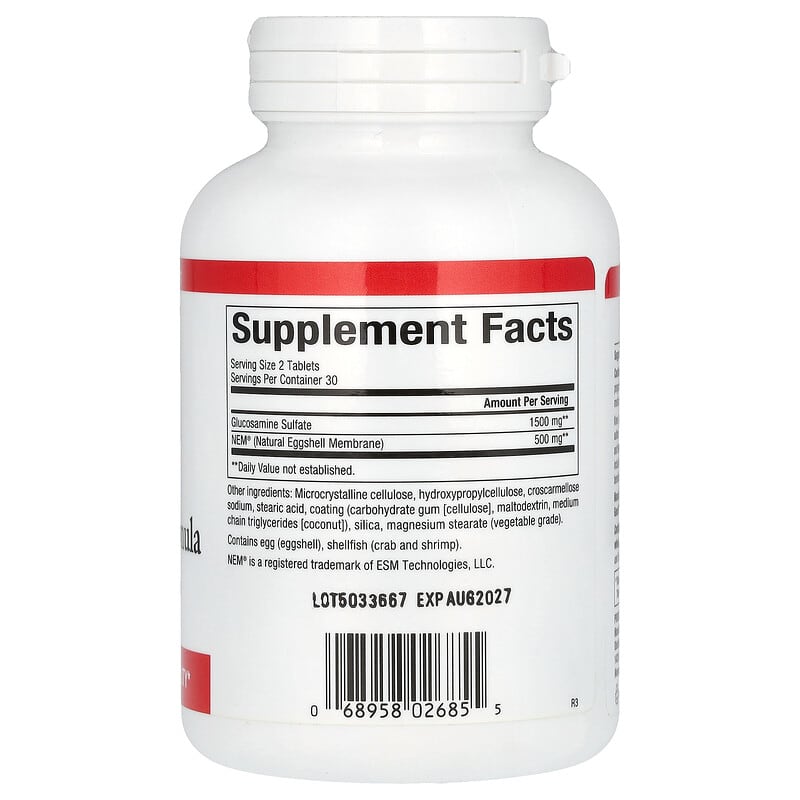 Natural Factors NEM Knee Joint Formula with Glucosamine 60 Tablets