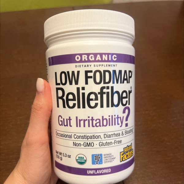 natural factors organic low fodmap reliefiber unflavored 5 3 oz 150 g 2