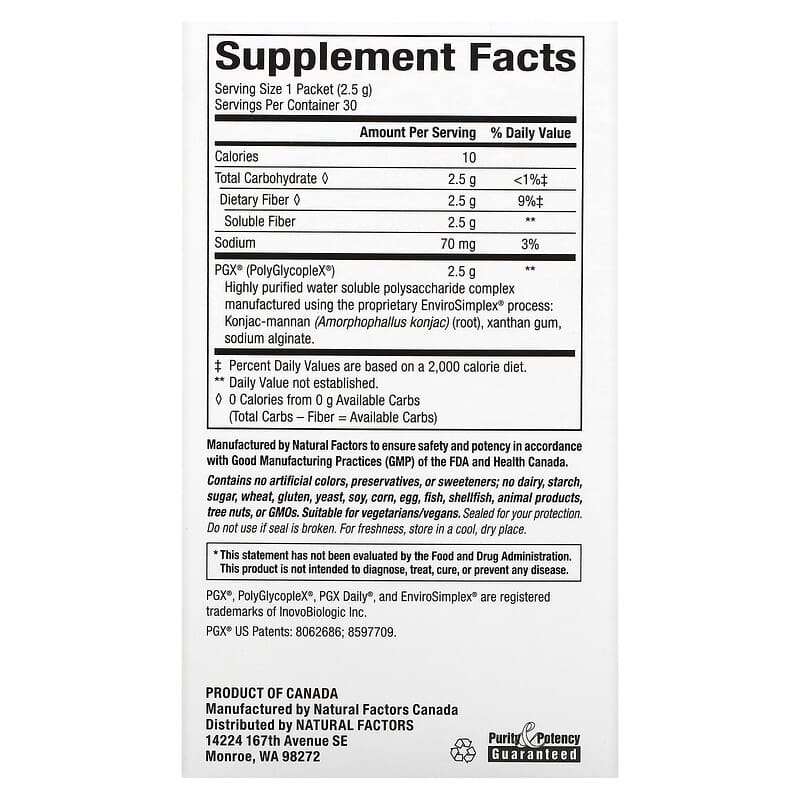 Natural Factors, PGX Daily Singles, 30 Convenient Sticks, 2.5 g Each