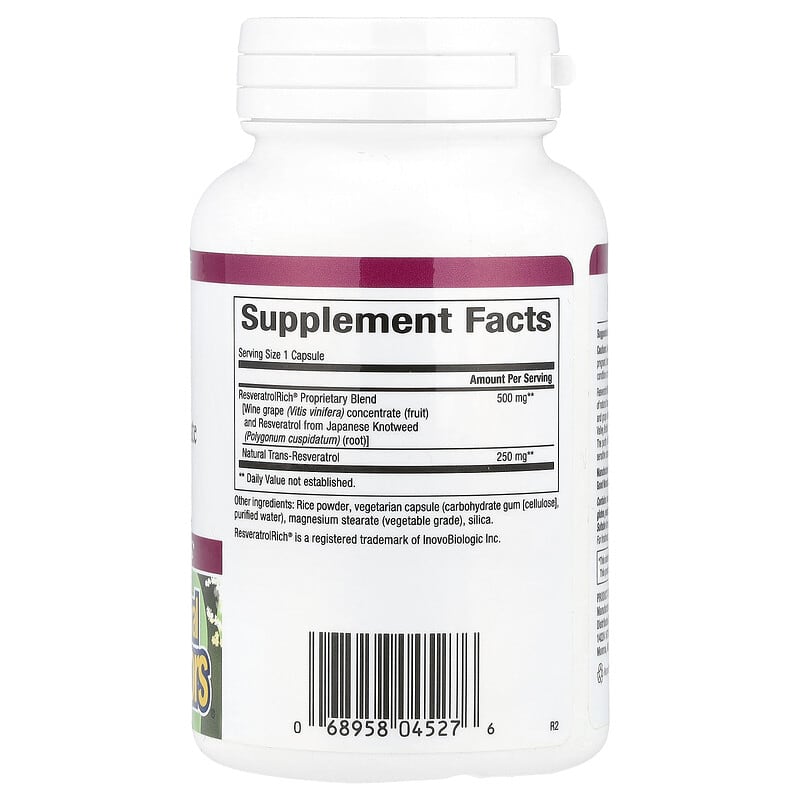 Natural Factors ResveratrolRich Resveratrol Concentrate Super Strength 60 Vegetarian Capsules