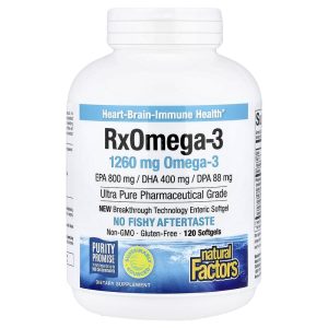 Natural Factors, Rx Omega-3, 120 Softgels, 630 mg per Softgel