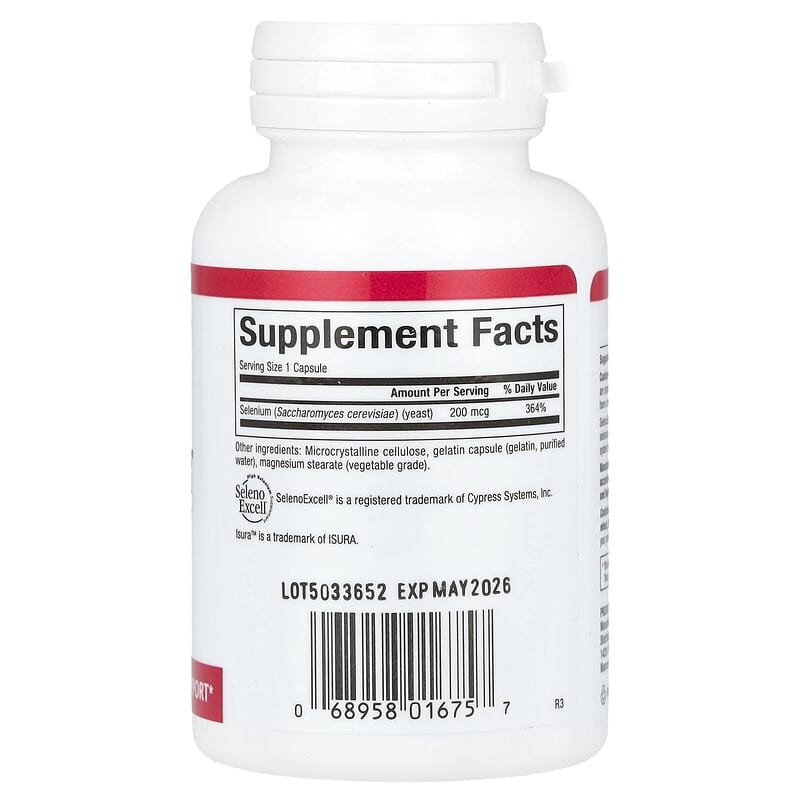 Natural Factors SelenoExcell Selenium 200 mcg, 90 Capsules