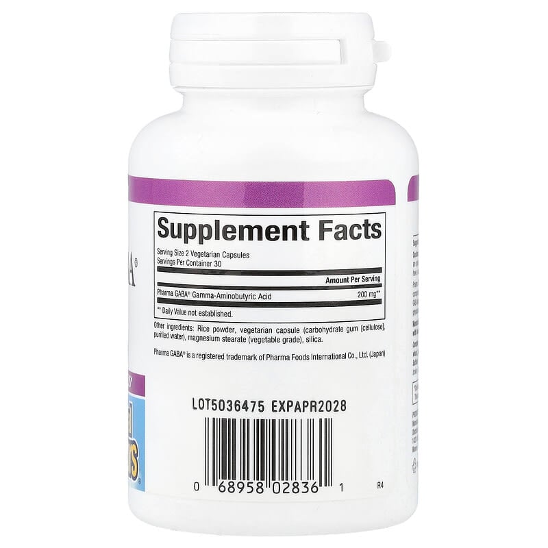 Natural Factors Stress Relax Pharma GABA 100 mg 60 Vegetarian Capsules