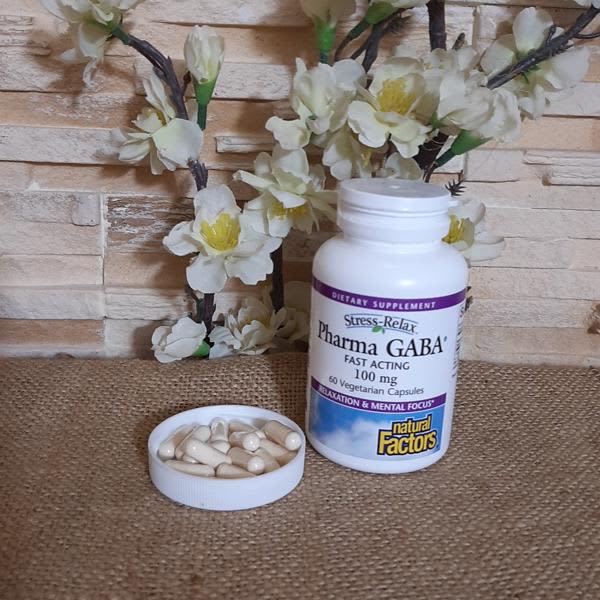 natural factors stress relax pharma gaba 100 mg 60 vegetarian capsules 2