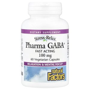Stress Relax Pharma GABA 100 mg, 60 Vegetarian Capsules của Natural Factors