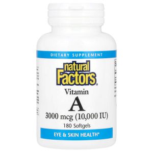 Vitamin A 3,000 mcg (10,000 IU), 180 Softgels của Natural Factors