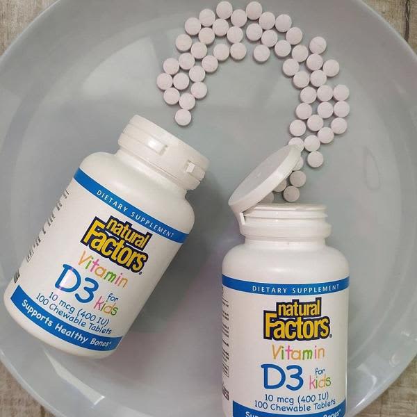 natural factors vitamin d3 for kids strawberry 10 mcg 400 iu 100 chewable tablets 2