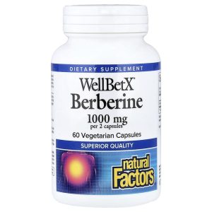 Natural Factors, WellBetX Berberine, 60 Vegetarian Capsules, 500 mg per Capsule