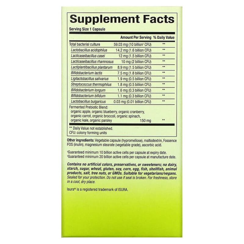 Natural Factors, Whole Earth & Sea, Whole Food Synbiotic Pre & Probiotic, 10 Billion, 60 Vegetarian Capsules