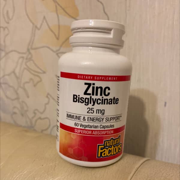 Mua hàng iHerb 24 natural factors zinc bisglycinate 25 mg 60 vegetarian capsules 2