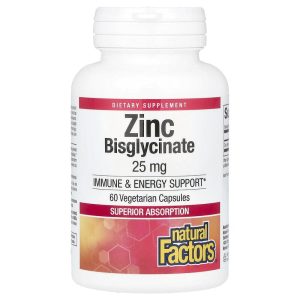 Zinc Bisglycinate 25 mg, 60 Vegetarian Capsules của Natural Factors