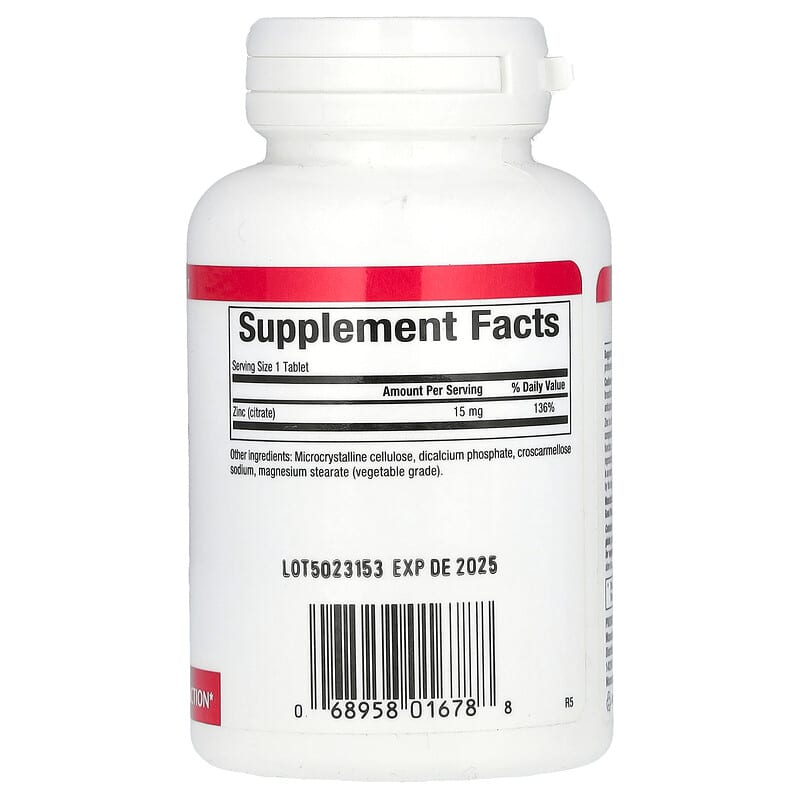 Natural Factors Zinc Citrate 15 mg 90 Tablets