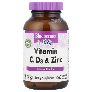 Vitamin C D3 Zinc, 100 Viên Nang Thực Vật của Bluebonnet Nutrition