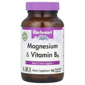 Bluebonnet Nutrition Magnesium Vitamin B6, 90 Viên Nang Thực Vật