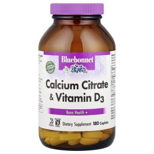 Bluebonnet Nutrition Calcium Citrate + Vitamin D3, 180 Caplets