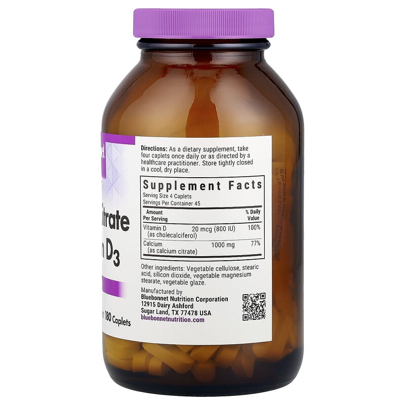 Thành phần Bluebonnet Calcium Citrate Vitamin D3