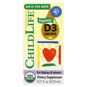 Vitamin D3 Hữu Cơ dạng giọt cho trẻ sơ sinh và trẻ nhỏ, 0.21 fl oz (6.25 ml) của ChildLife Essentials