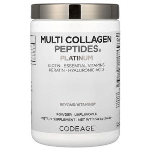 Multi Collagen Peptides Powder Platinum Unflavored, 11.5 oz (326 g) của Codeage