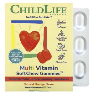 ChildLife Essentials Multi Vitamin Softchew Gummies, hương cam tự nhiên, 27 viên