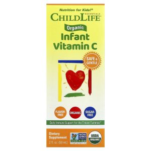 Vitamin C & D hữu cơ cho trẻ em, 50 mg, chai 59 ml của ChildLife Essentials