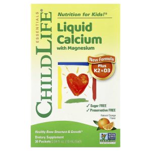 ChildLife Essentials Liquid Calcium with Magnesium plus K2 D3, 10 ml gói 30 gói của ChildLife Essentials
